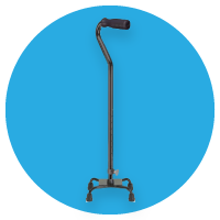 Black cane used as a mobility aid at The Breathing Shop