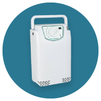 White portable oxygen concentrator at The Breathing Shop