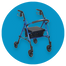 Blue modern rollator on blue background at The Breathing Shop
