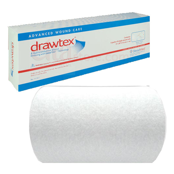 Drawtex Hydroconductive Wound Dressing with LevaFiber, 3/8