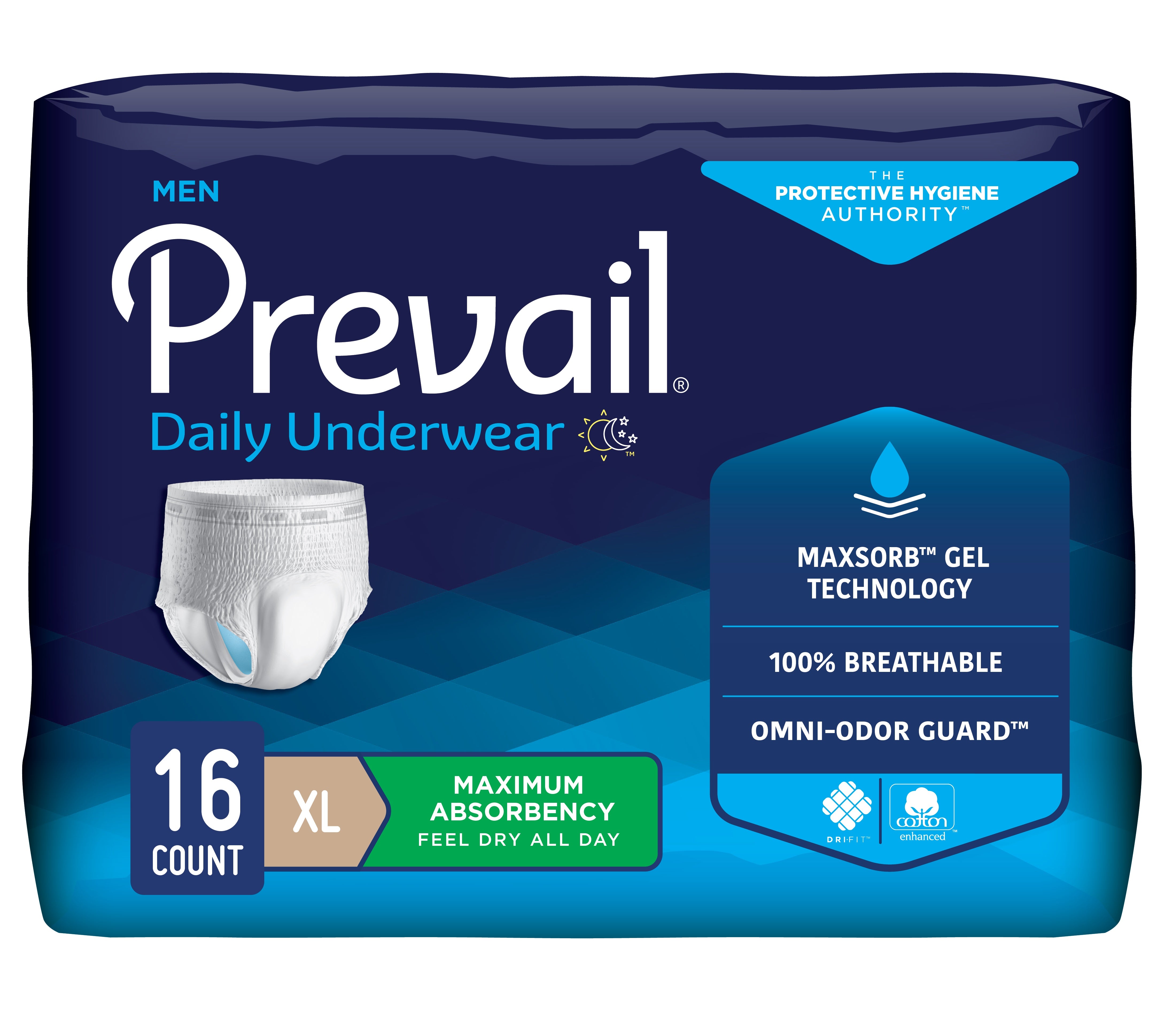 Prevail Underwear For Men X-Large 48 - 64, Maximum Absorbency